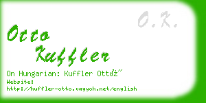otto kuffler business card